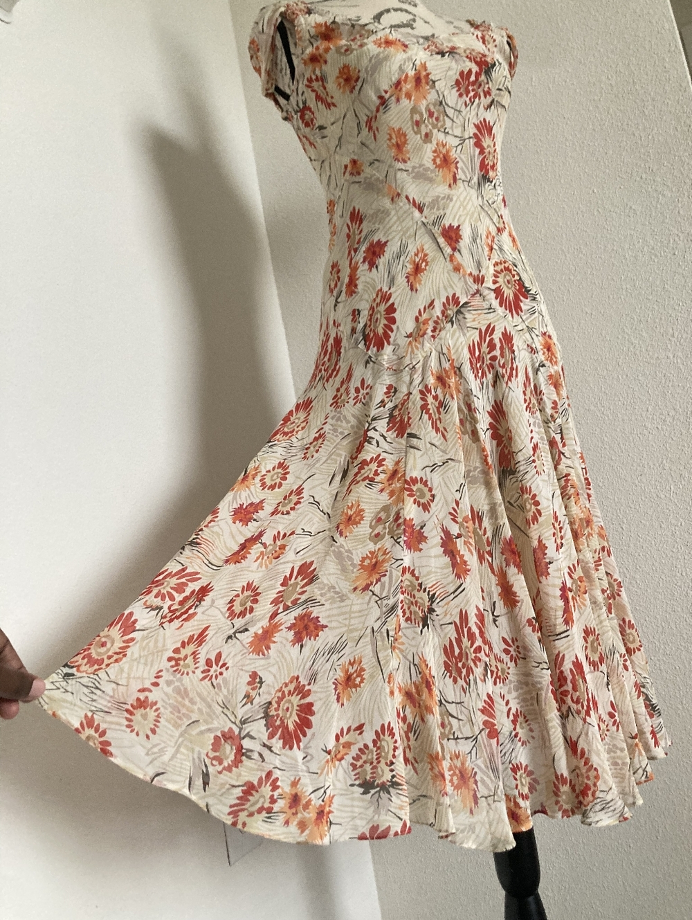 Vintage Y2K Jones New York Silk Floral Midi Dress 6P Fairy Bias cut Cottagecore - Picture 6 of 15